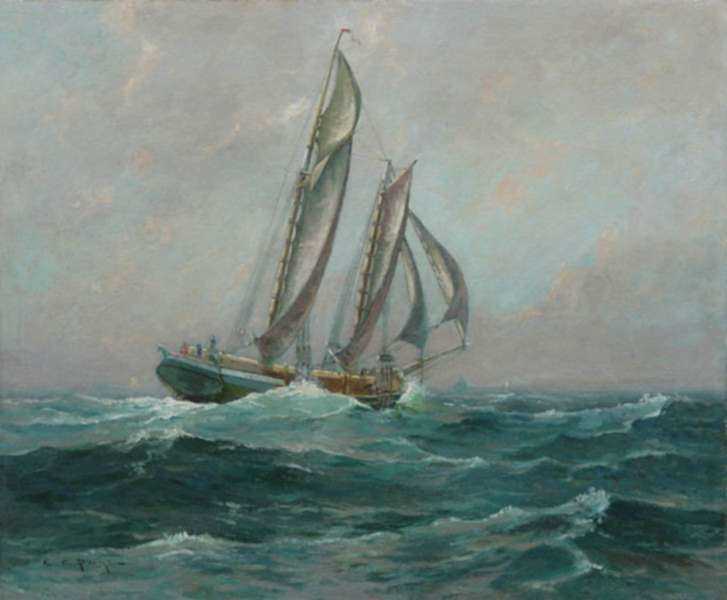 Painting by Edward A. Page: [In Full Sail], represented by Childs Gallery