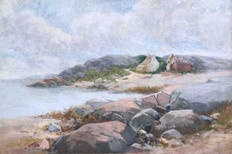 Painting by Edward A. Page: South Harbor, Marblehead, represented by Childs Gallery