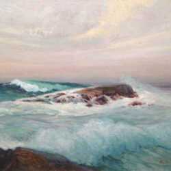 Painting by Edward A. Page: Surf at Ogunquit, Maine, represented by Childs Gallery