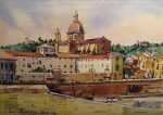 Watercolor By Edward Darley Boit: Florence (italy) At Childs Gallery