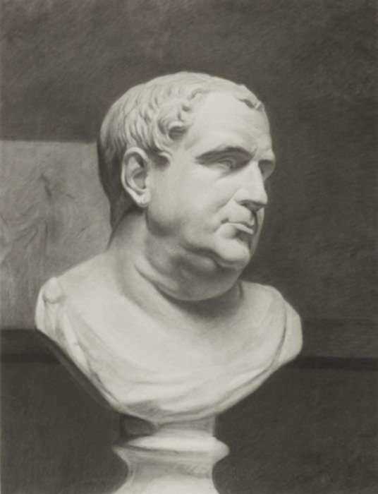 Drawing by Edwin Graves Champney: Roman Bust of Emperor Vitellius, represented by Childs Gallery