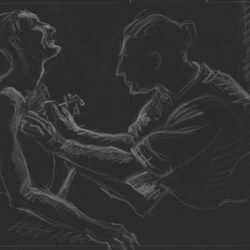 Drawing by Eli Jacobi: Study for Milhe, The Tattooist, represented by Childs Gallery