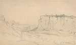 Drawing by Elihu Vedder: [Steep Cliff over Valley], represented by Childs Gallery
