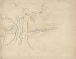 Drawing by Elihu Vedder: Tree with Landscape, represented by Childs Gallery