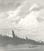 Print by Ellison Hoover: [Windy Sky over Coastal Scene], represented by Childs Gallery