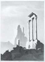 Print by Ellison Hoover: Roman Forum, represented by Childs Gallery