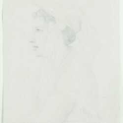 Drawing by Emile Signol: Portrait d'une jeune femme âgée de 19ans, available at Childs Gallery, Boston
