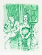 Print by Emily Lombardo: After Party, available at Childs Gallery, Boston