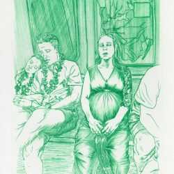 Print by Emily Lombardo: After Party, available at Childs Gallery, Boston