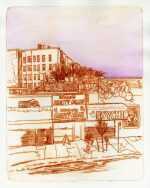 Print by Emily Lombardo: Bronx Beginning: High in the Sky, available at Childs Gallery, Boston