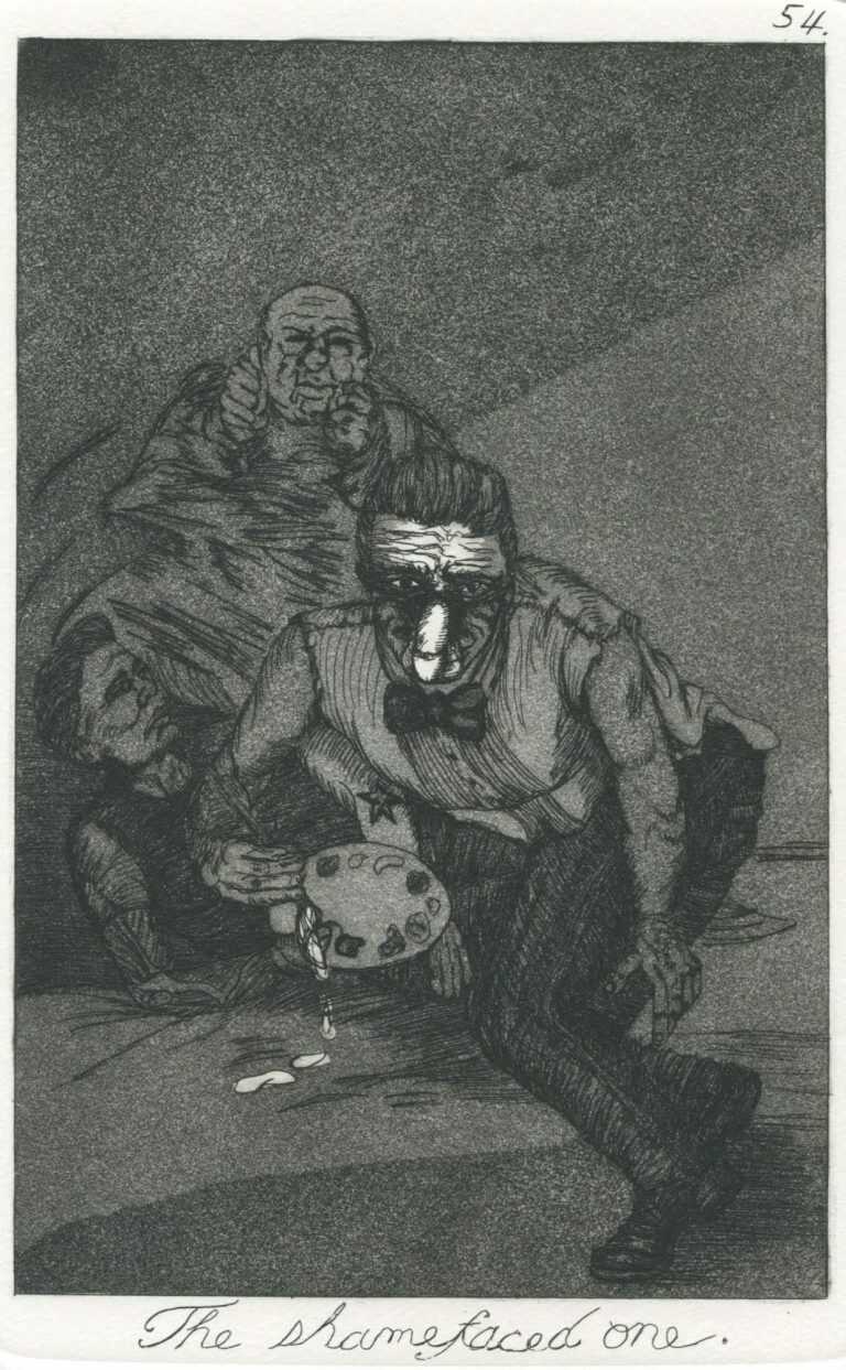 Print By Emily Lombardo: Plate 54: The Shamefaced One, From The Caprichos At Childs Gallery