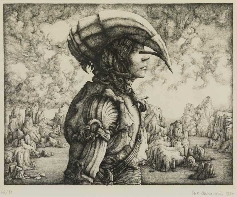 Print by Erik Desmazières: Le Prince de Thulé, available at Childs Gallery, Boston