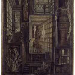 Mixed Media by Erik Desmazières: Wunderbibliotek, available at Childs Gallery, Boston