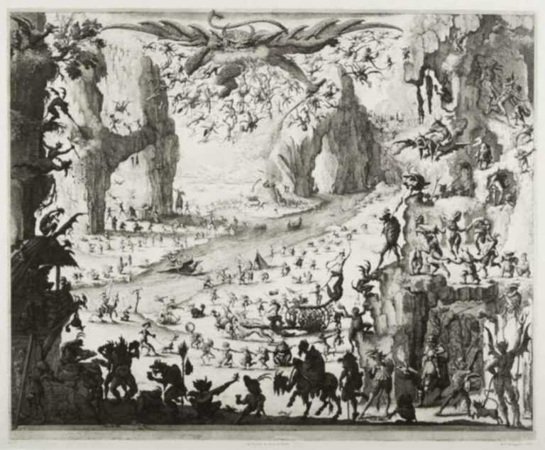 Print by Erik Desmazières: La Tentation de Saint-Antoine, represented by Childs Gallery