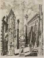 Print By Erik Desmazières: Le Sac De Rome At Childs Gallery