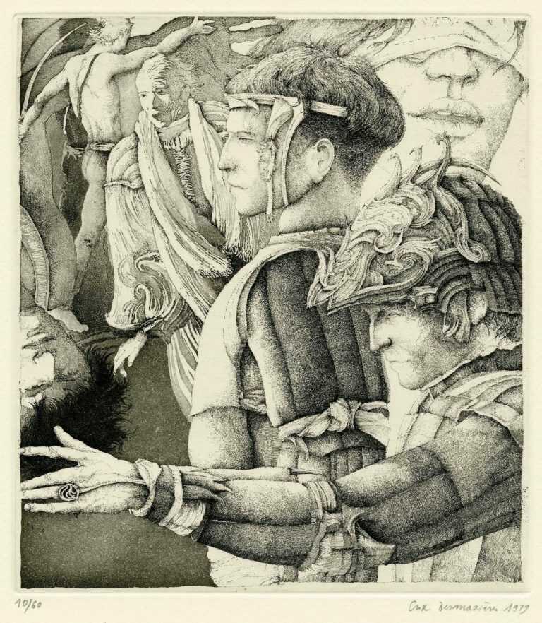 Print By Erik Desmazières: Le Songe De Malatesta At Childs Gallery