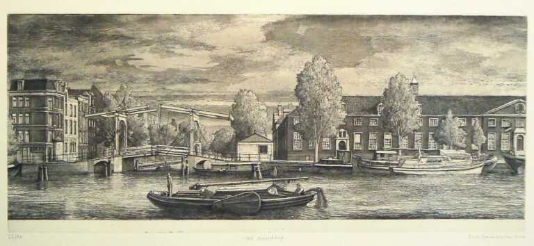 Print By Erik Desmazières: Views Of Amesterdam: The Amstelhof (vues D'amsterdam: Het Amstelhof) At Childs Gallery