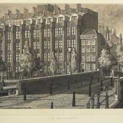 Print By Erik Desmazières: Views Of Amsterdam: The Scheepvaarthuis (vues D'amsterdam: Het Scheepvaarthuis) At Childs Gallery