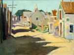 Painting by Ernest D. Roth: [Bearskin Neck, Rockport,Massachusetts], represented by Childs Gallery