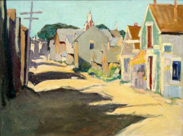 Painting by Ernest D. Roth: [Bearskin Neck, Rockport,Massachusetts], represented by Childs Gallery