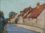 Painting by Ernest D. Roth: French Street Scene, represented by Childs Gallery
