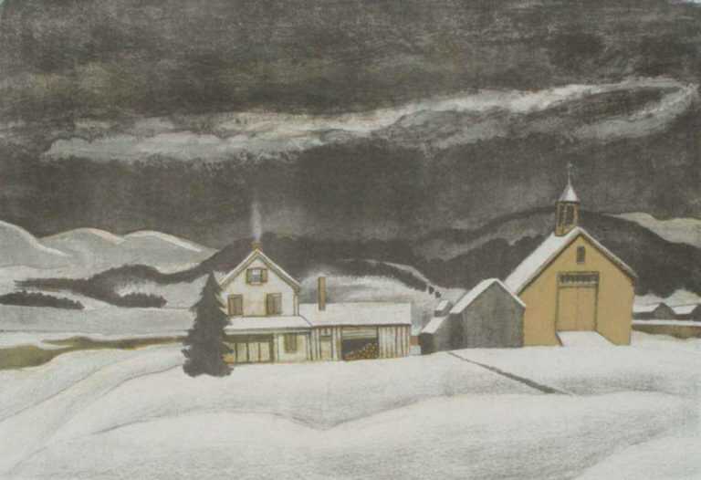 Print by Ernest Fiene: Deep Winter, represented by Childs Gallery