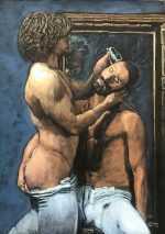 Mixed Media by Esteban Chavez: Peluqueria (Barber), available at Childs Gallery, Boston