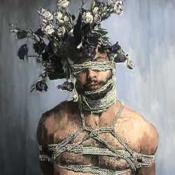 Mixed Media by Esteban Chavez: Violet Bound, available at Childs Gallery, Boston