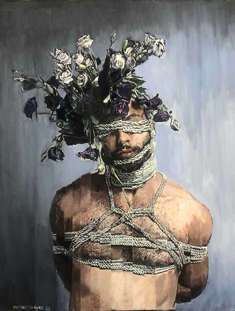 Mixed Media by Esteban Chavez: Violet Bound, available at Childs Gallery, Boston