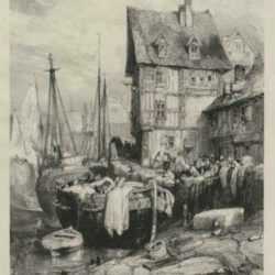 Print by Eugène Isabey: Interieur d'un Port, represented by Childs Gallery