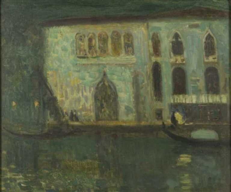 Painting by Eugène Vail: Clair de Lune, Venice, represented by Childs Gallery