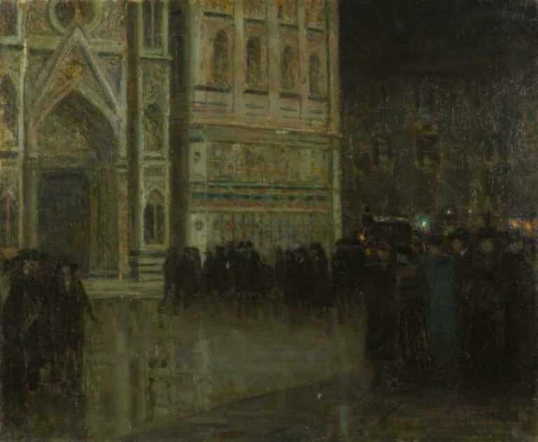 Painting by Eugène Vail: Florence - Sur de Pluie, represented by Childs Gallery