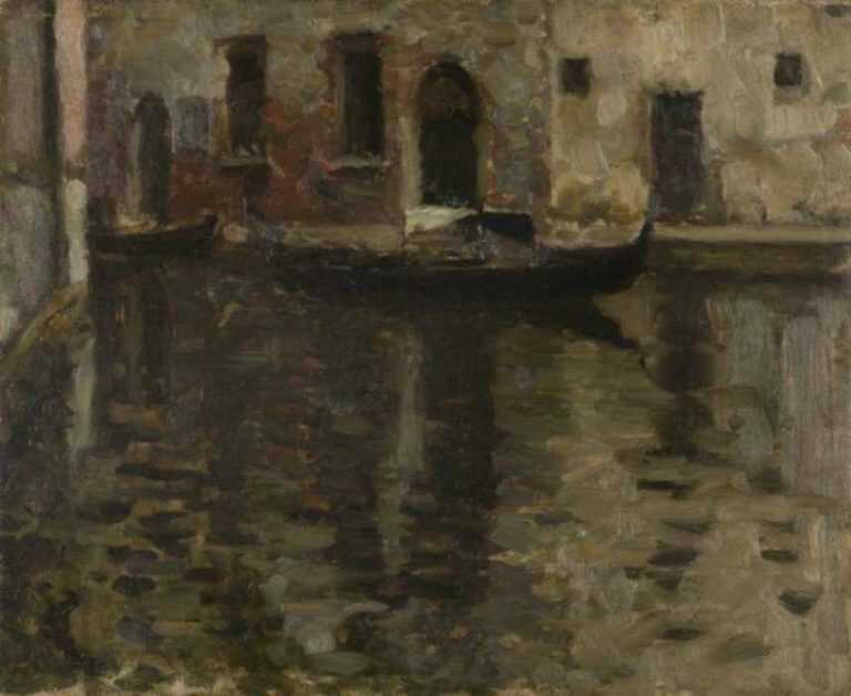 Painting by Eugène Vail: Rio de la Canonica, Venice, represented by Childs Gallery