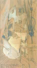 Drawing by Everett Shinn: Sketch for Rose of the Rancho, available at Childs Gallery, Boston