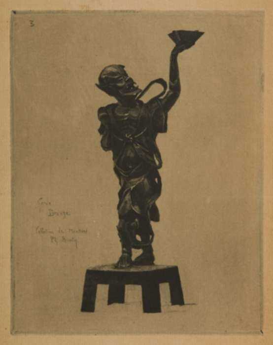 Print by Félix Buhot: Japonisme: Genie bronze, represented by Childs Gallery