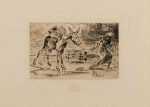 Print by Félix Buhot: L'Ane et la Vieille, represented by Childs Gallery