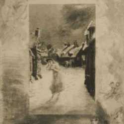 Print by Félix Buhot: Le Bas-Hamet, represented by Childs Gallery