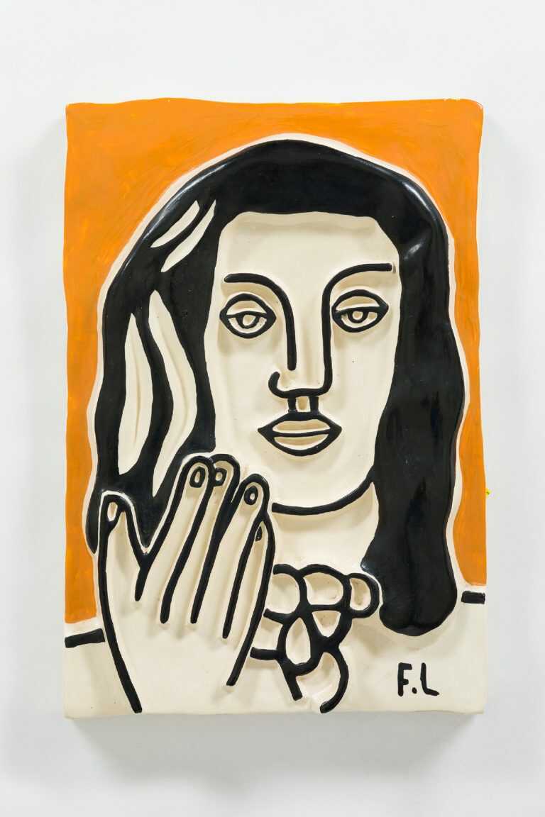 Sculpture by Fernand Léger (after): Visage a une main sur fond ocre (Face with One Hand on Ochre Background), available at Childs Gallery, Boston