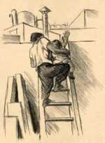 Print by Fernando Castro Pacheco: The Ladder, represented by Childs Gallery