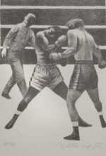 Print by Fletcher Martin: Toe to Toe, represented by Childs Gallery