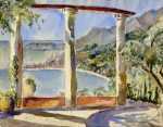 Watercolor by Florence Robinson: [Landscape with Colonnade], represented by Childs Gallery