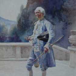 Watercolor by Florence Robinson: A French Gentleman (of the Old School), represented by Childs Gallery