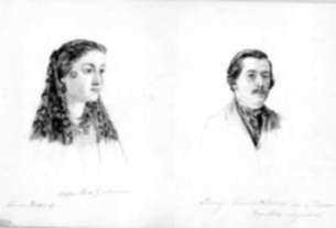 Drawing by Francesca Alexander: Adelia H de G Moreno and Remigio Gonzales de Moreno, represented by Childs Gallery