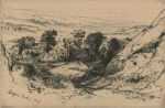 Print by Francis Seymour Haden: Nine Barrow Down, represented by Childs Gallery