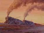 Watercolor by Francis Wenderoth Saunders: Chuggin' Home, represented by Childs Gallery