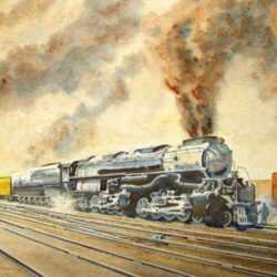 Watercolor by Francis Wenderoth Saunders: Union Pacific, Big Boy, represented by Childs Gallery