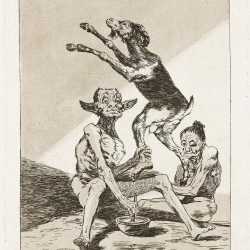 Print by Francisco José de Goya y Lucientes: Aguarda que te unten, from Los Caprichos, available at Childs Gallery, Boston