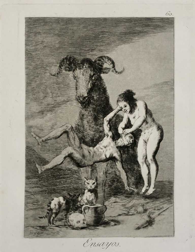 Print by Francisco José de Goya y Lucientes: Ensayos (Trials), available at Childs Gallery, Boston