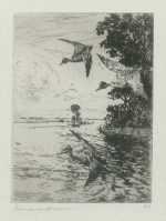 Print by Frank Benson: Scaling Down, available at Childs Gallery, Boston