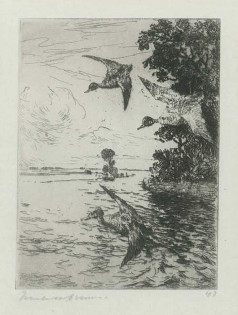 Print by Frank Benson: Scaling Down, available at Childs Gallery, Boston